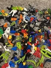 12 ounces of LEGO BIONICLE Bulk Lot Mixed Pieces & Parts Multicolor Plastic