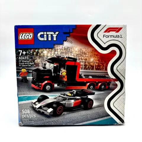 LEGO 508 PCS City F1 Display Truck with Audi F1 Race Car Building Set (60493)