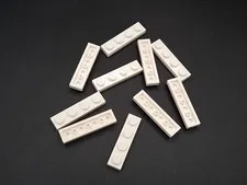 LEGO - 10x - Plate - Plate - 1x4 - White - White - 3710