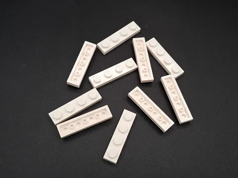 LEGO - 10x - Plate - Plate - 1x4 - White - White - 3710
