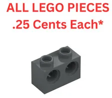 LEGO Brick 1x2 with 2 Holes 32000 Dark Bluish Gray - Genuine LEGO Parts Pieces
