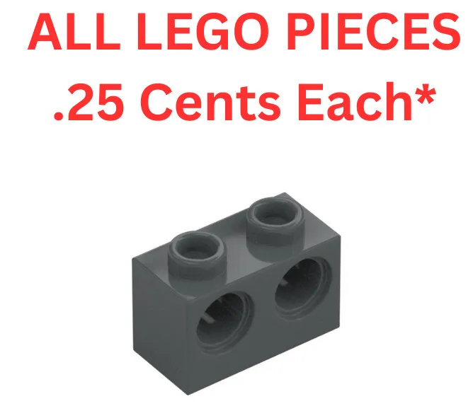 LEGO Brick 1x2 with 2 Holes 32000 Dark Bluish Gray - Genuine LEGO Parts Pieces