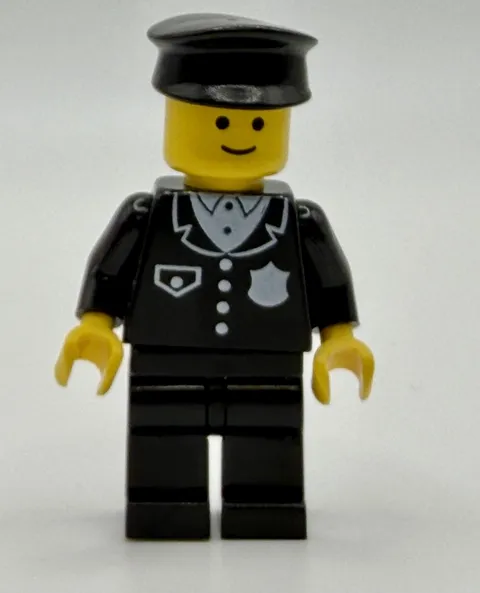 LEGO Vintage Police - Suit with 4 Buttons, Black Legs, Black Hat inv.572