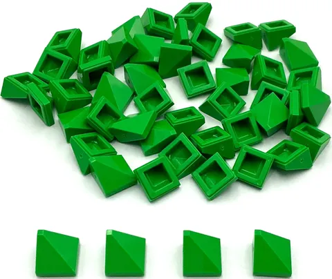 Lego 50 New Bright Green Slopes Sloped 30 1 x 1 x 2/3 Double Convex Corner Parts