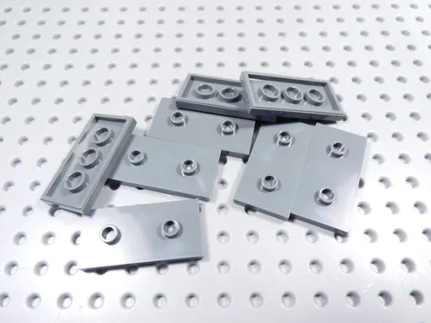 LEGO Lot of 8 Dark Bluish Gray 2x4 Smooth Plates w/ 2 Studs BP