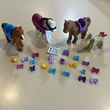 LEGO Friends Minifigure Animal Lot W - Horses With Baby Foal & Accessories