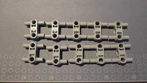 LEGO 10x 48989 Technic Pin Connector 3L Lot with 4 Pin Light Bluish Gray NEW