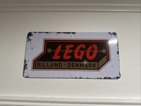 Lego VIP Retro Tin Sign License Plate Collectible Lego Billund Denmark 5007016