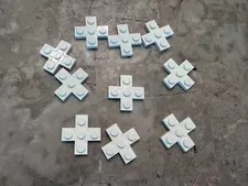 LEGO Genuine Parts Lot (10) , 3x3 White Cross Plates , Part# 15397