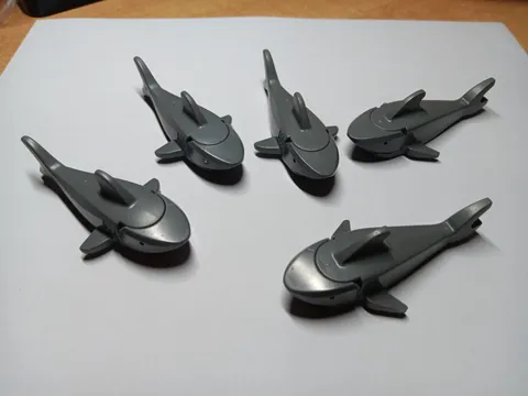LEGO LOT OF 5 DARK BLUISH GRAY SHARKS 14518