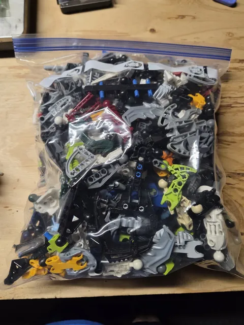 Lego Bionicle Bulk Pieces Parts Lot, 3 lbs 4 oz- 2 Gal Bag Filled- Great Cond.
