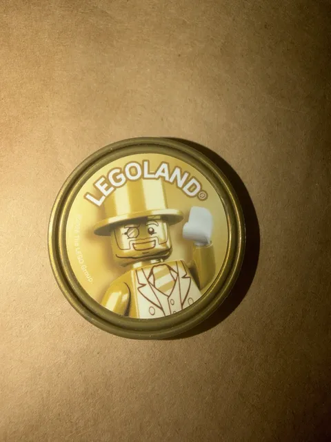 Legoland FL 2026 Mr. Gold Pop Badge RARE Collectible Mr Gold Coin.