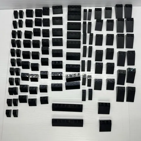 Lego Parts - Sloped Brick Lot Of 108 - Black Sloped Bricks Various Sizes