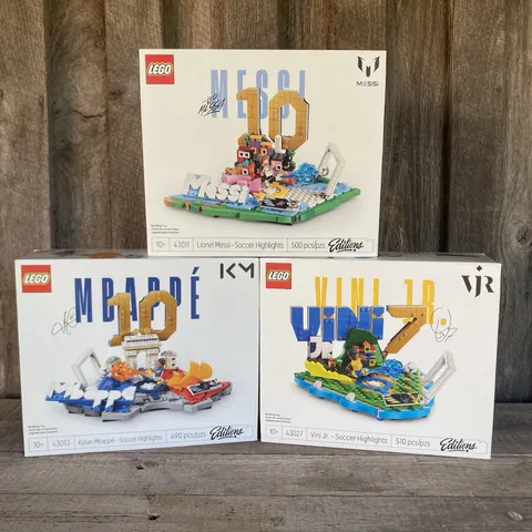 LEGO Editions Bundle Messi 43011 Mbappe 43013 Vini Jr. 43027 New Sealed 3 Sets