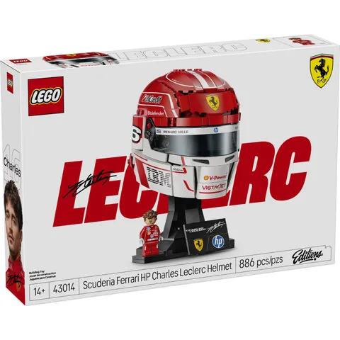 New LEGO Scuderia Ferrari F1 Charles Leclerc Helmet 43014 886 Pcs - Brand New