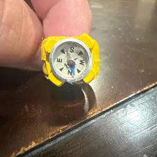 LEGO Printed Compass Tile Piece Yellow & Silver Plastic 1pc Exploration