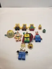 LEGO lot of Minifigures SpongeBob Squidward Mrs. Puff Patrick Mr Crabs Sandy
