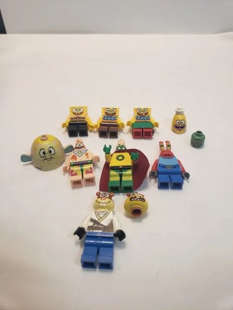 LEGO lot of Minifigures SpongeBob Squidward Mrs. Puff Patrick Mr Crabs Sandy