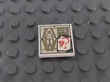 Lego 75900 White Tile 2 x 2 with Mummy Parchment - Used