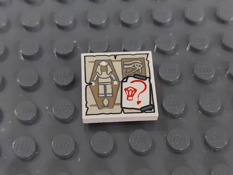 Lego 75900 White Tile 2 x 2 with Mummy Parchment - Used