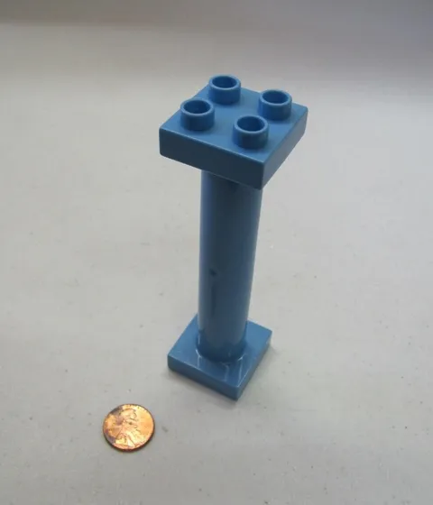 Lego Duplo BLUE COLUMN POST 2x2 5" Tall BRICK Block Piece Replacement Part #4