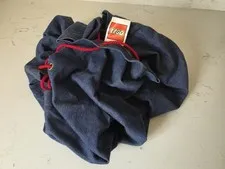 Rare Vintage Lego Blue Denim Red Drawstring Storage Bag Carry Sack Play Mat EUC 