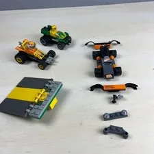 LEGO Racers Tiny Turbos Orange Grey Race Car Parts Lot Mixed Pieces