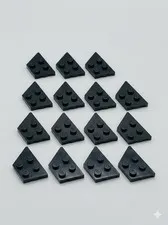 15x LEGO 2x4x18° Black Wedge Wing Plates Bricks Pieces 4531412 Fifteen NEW