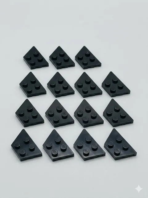 15x LEGO 2x4x18° Black Wedge Wing Plates Bricks Pieces 4531412 Fifteen NEW