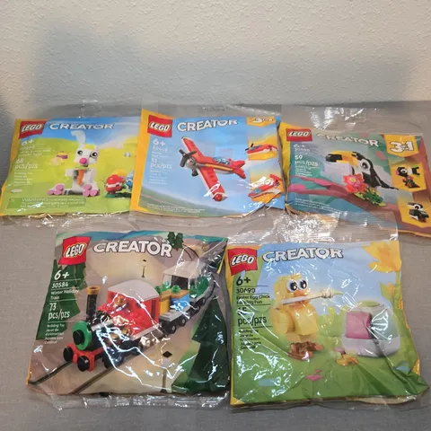 5 LEGO CREATOR Sets: Winter Holiday Train 30584, 30668, 30690, 30688, 30669