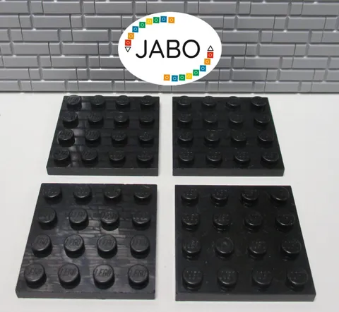 (A17/1) LEGO 4x 3031 Plate 4x4 Black