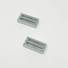 2412b LEGO Parts Tile Modified 1x2 Grille Bottom Groove Lip CHROME (2)
