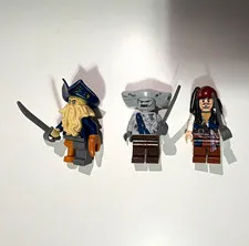 LEGO Minifigures Davy Jones, Maccus & Jack Sparrow with sword *read description*
