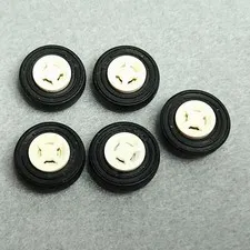 LEGO 34337c01 Wheel 8mm D x 6mm with Slot Black Tire 34337 59895 White x5