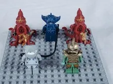 LEGO Atlantis Squid Warrior (Red) & Manta Warrior (Blue) Minifigures Lot