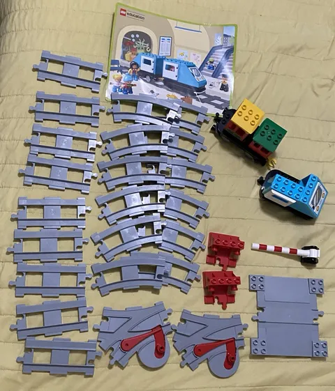 LEGO DUPLO 29 Piece Train Lot Track Straight Switch Crossing Curved Train