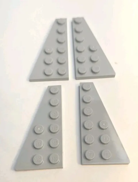 Lego #54384/54383-2/ea.-We combine shipping-wedge plate 3x6.Med stone gray.4/99