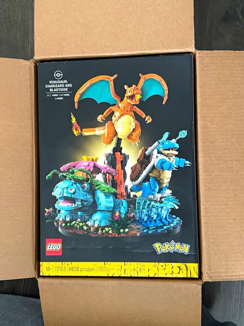 LEGO Pokémon Kanto Venusaur Charizard Blastoise Set 72153 6838pcs 18+