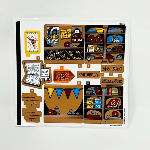 LEGO 76452 Sticker Sheet Harry Potter Quality Quidditch Supplies Ice Cream Parlo