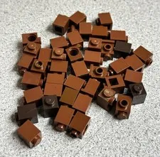 Genuine Lego 43 Pieces Vtg Brown Brick 1x1 Bulk Building Parts 3005 Mixed