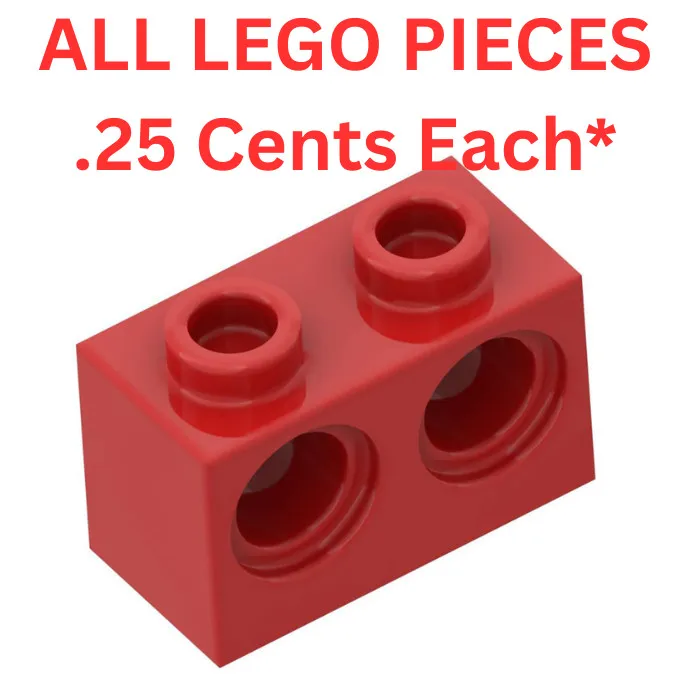 LEGO Brick 1x2 with 2 Holes 32000 Red - Genuine LEGO Parts Pieces Bulk