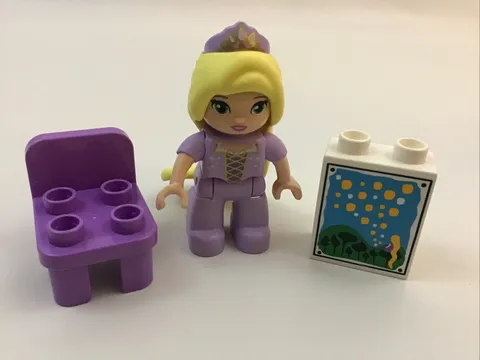 Lego Duplo Disney Princess Figure Tangled Rapunzel w Long Hair Block Chair