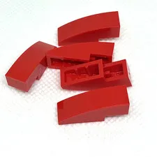 LEGO Parts - Red Slope, Curved 3 x 1 - No 50950 - QTY 5
