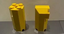 Lego Octagonal Brick 6043, 6032, 6037 Yellow, Green & Gray