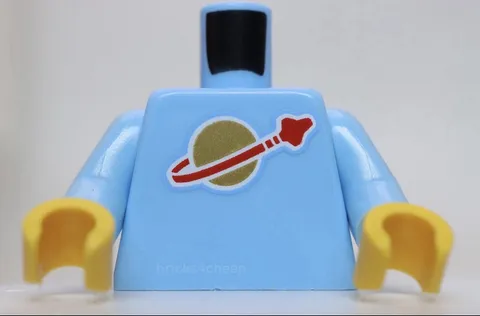 Lego Bright Light Classic Space Logo High on Torso Pattern with Inside Ribs