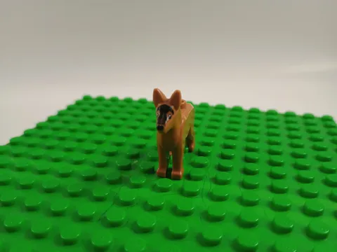 Lego Medium Nougat German Shepherd Dog with Black Eyes,Nose,Muzzle and Sides