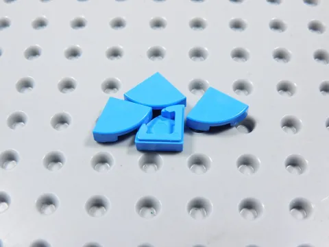 LEGO Lot of 4 Dark Azure 1x1 Round Corner Smooth Tiles Plates BR