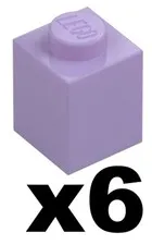 Lego New Mosaic Part 3005 - Qty 6 - BRICK Lavender Purple 1 x 1 Stud Pieces LAV