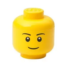 LEGO Storage Head, Boy - 9-1/2 x 9-1/2 x 10-3/4 Inches - Yellow
