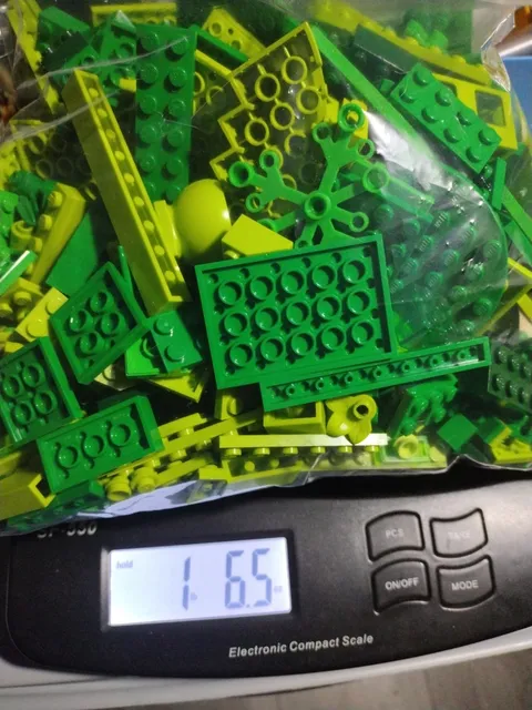 LEGO Bulk Mixed Bricks and Pieces Lot 1.6 Pounds Green + Lime Themed Colors